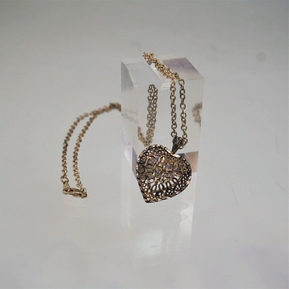 Heart Necklace Silver Color Pendant With Chain Love Friendship